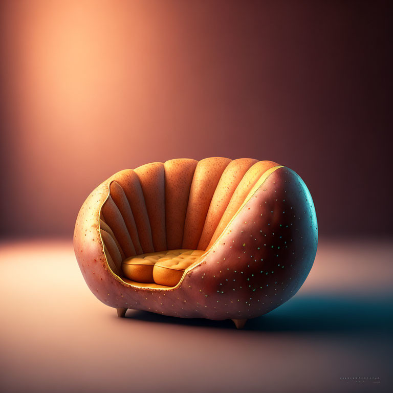 Whimsical hot dog bun armchair in cozy setting
