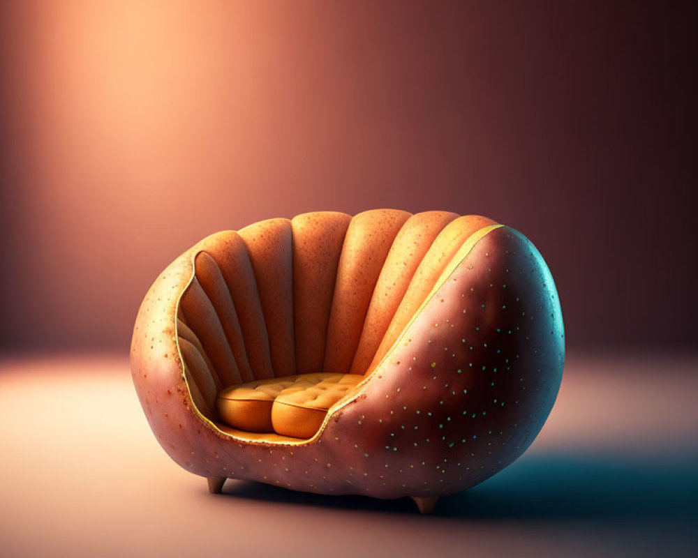 Whimsical hot dog bun armchair in cozy setting