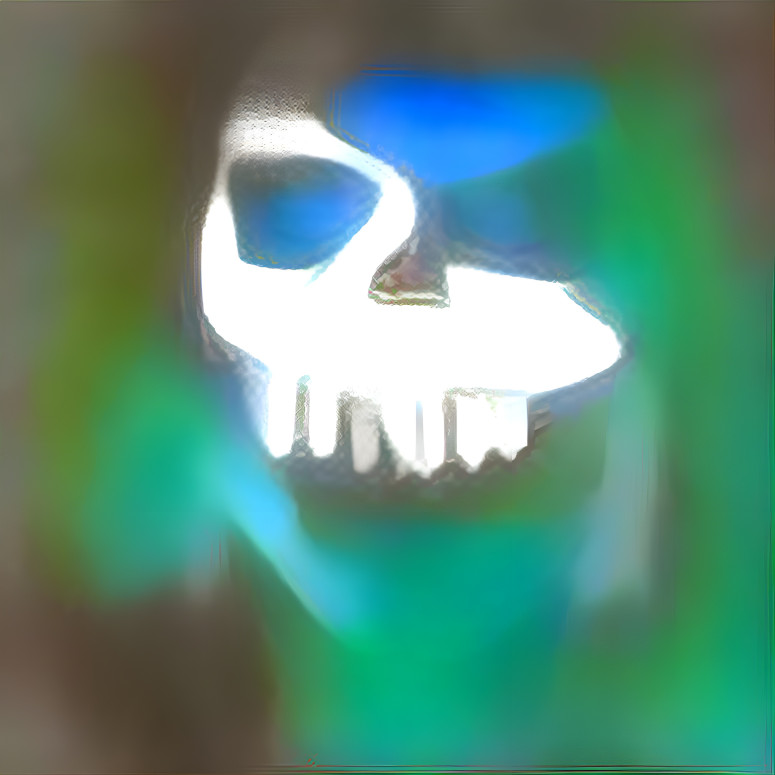Iridescent skull
