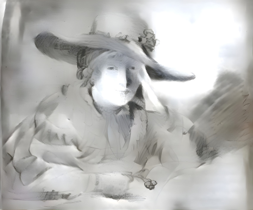 Yoing girl in a hat, inspired by Rembrandt
