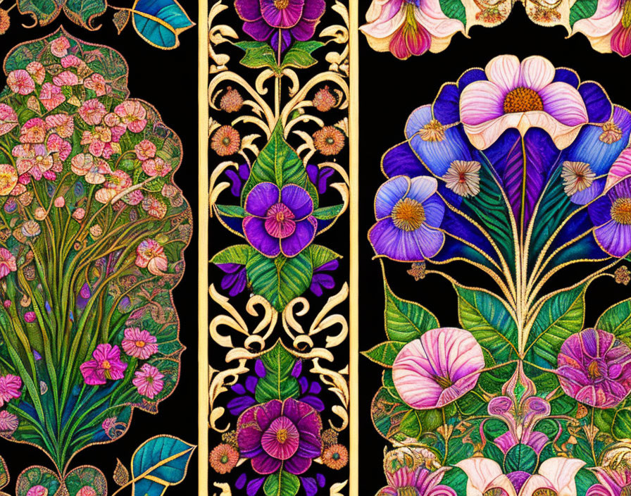 Vibrant Botanical Wallpaper Panels