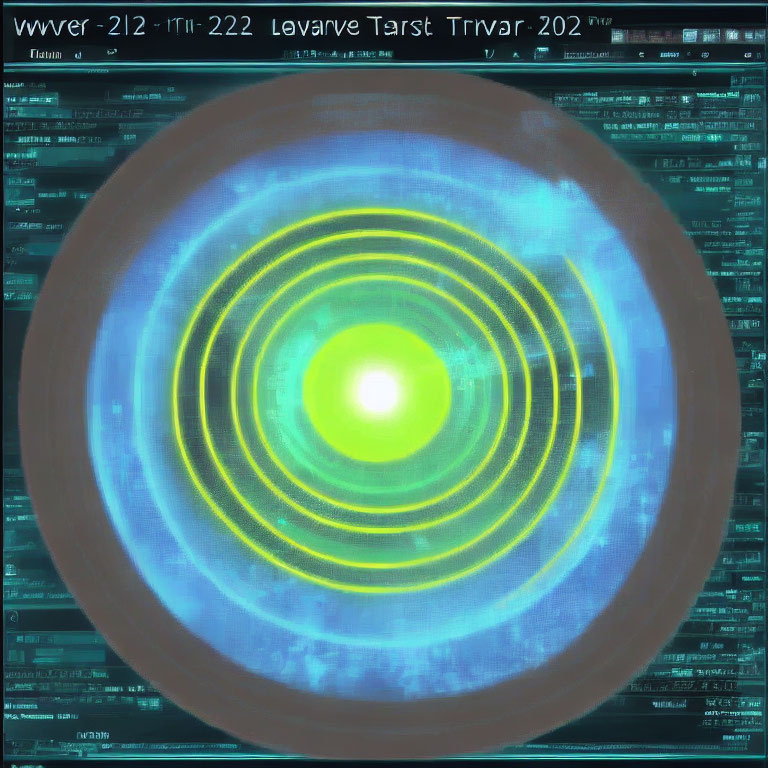 Digital radar with concentric circles and futuristic interface elements.