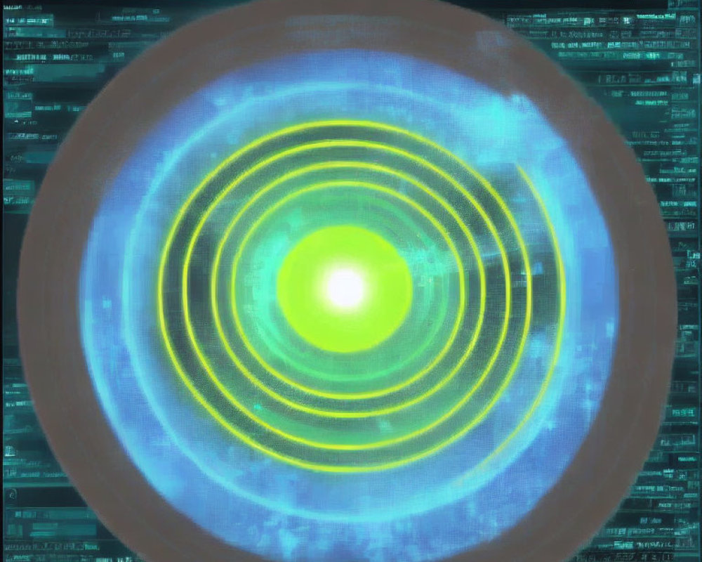 Digital radar with concentric circles and futuristic interface elements.