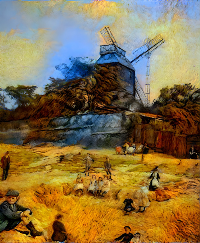Moulin de la Galette 1900 à la manière de Van Gogh