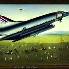 Digital Artwork: Concorde Jet merged with Hieronymus Bosch Landscape