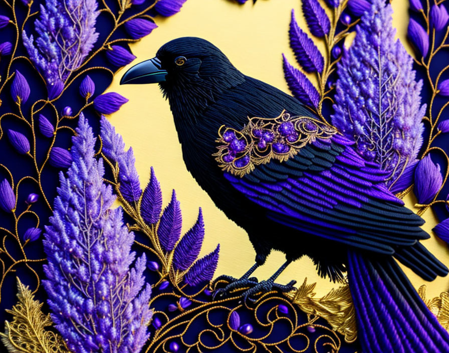 Wisteria and crows 