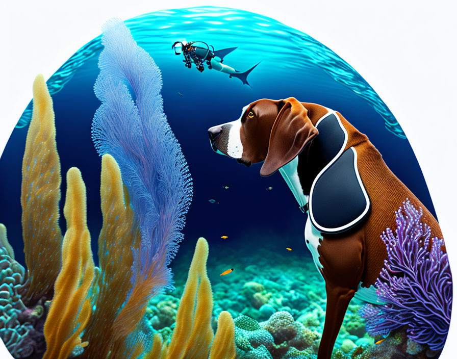 Scuba diving with the dog