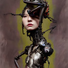 Digital Artwork: Humanoid Figure with Mechanical and Insect-Like Features