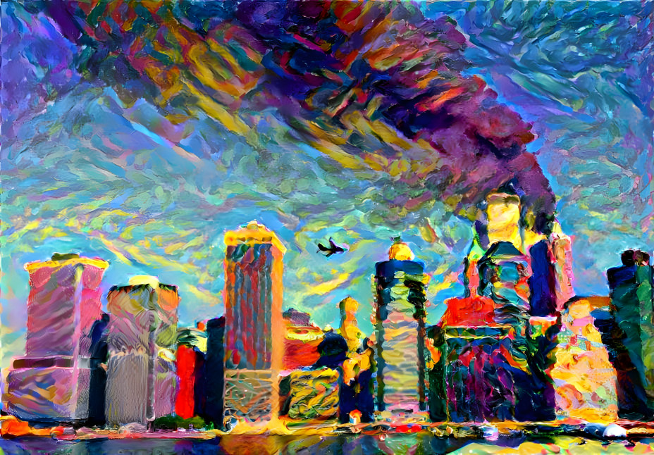 9/11 attack with color 