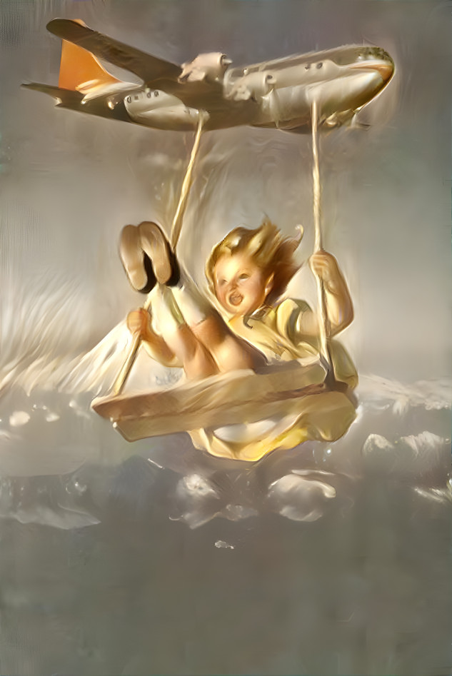 girl swinging in gold