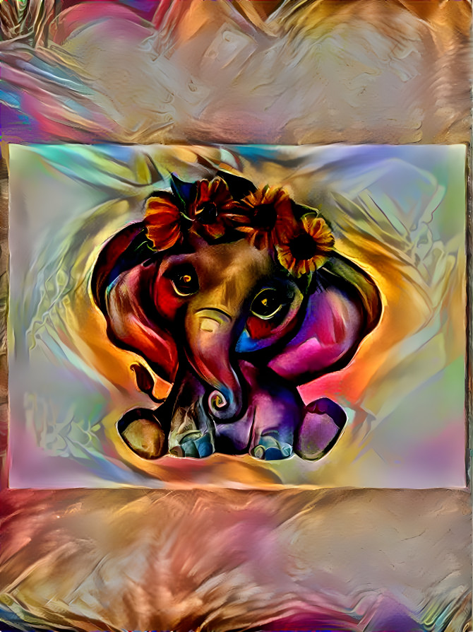 rainbow flower elephant