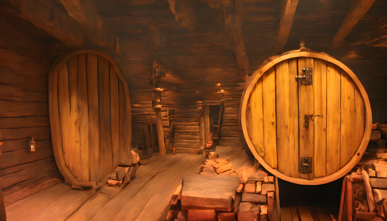 Wooden Cellar Background
