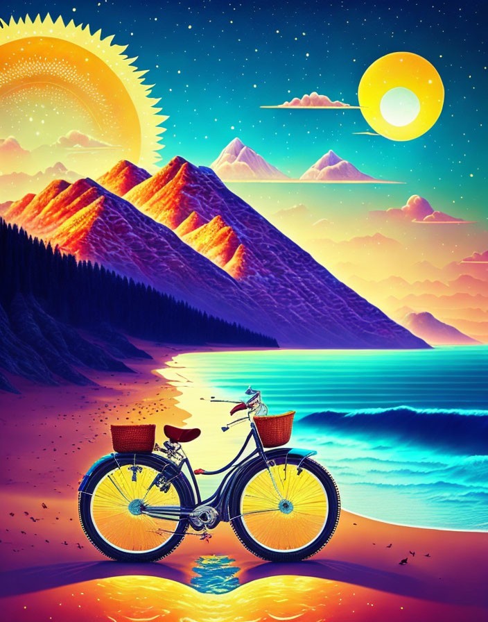 sunshine bicycle ocean whisper mountain