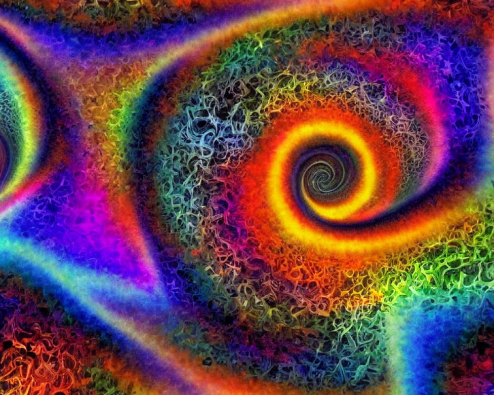 Colorful Abstract Fractal Image with Swirling Rainbow Patterns