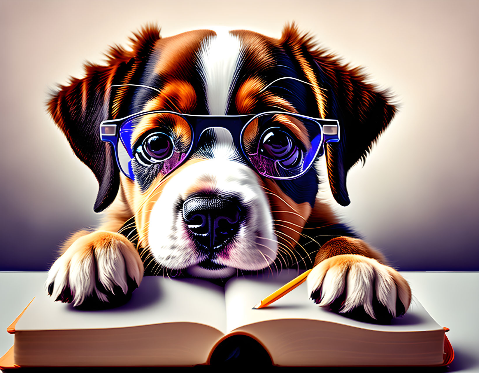 a studying dog