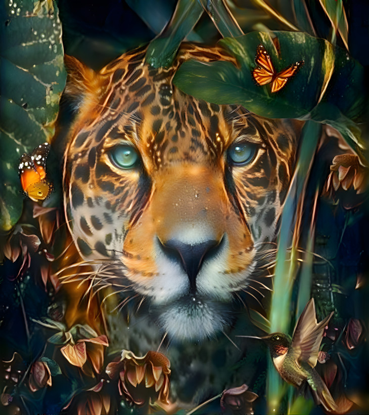 Neon jungle leopard