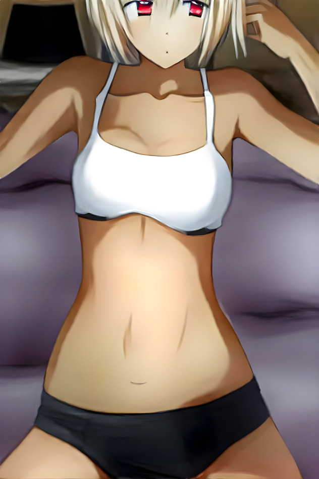 Anime girl in underwear