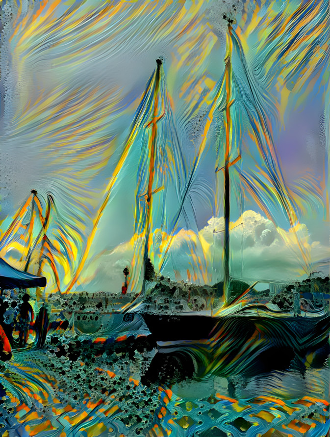 Yacht, ship, the sea