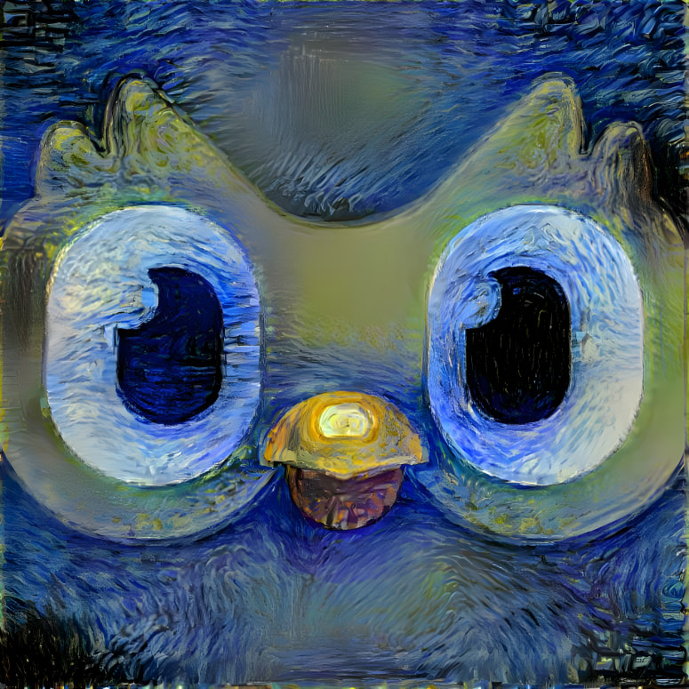 Starry duolingo owl