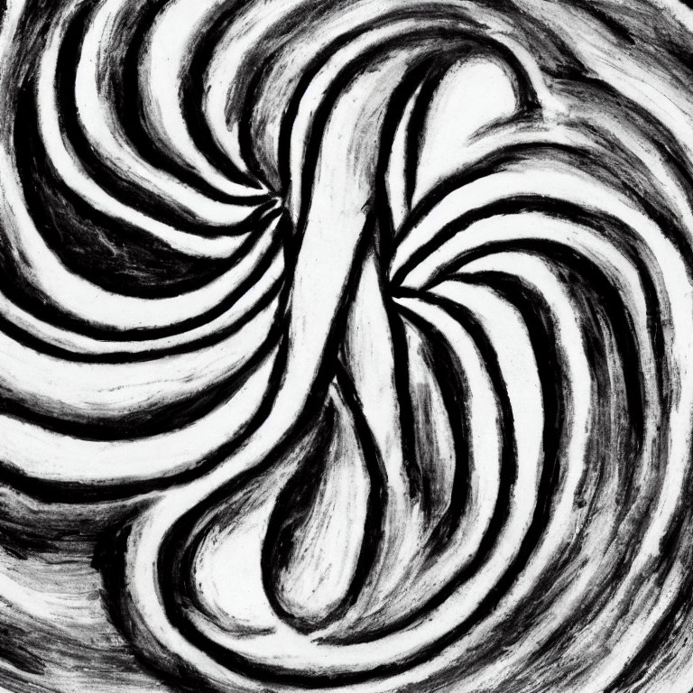 Monochrome Swirled Abstract Pattern with Dynamic Twists