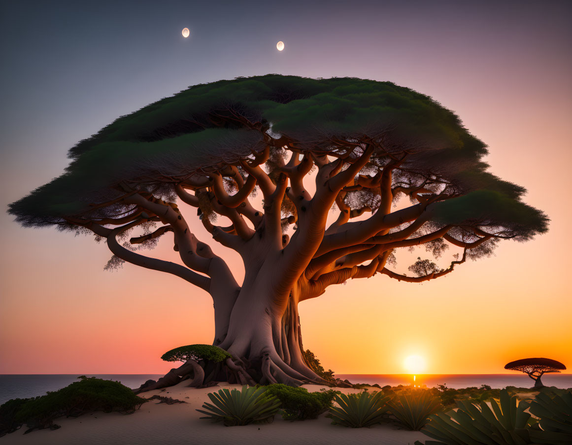 Baobab tree at the Cubian coast