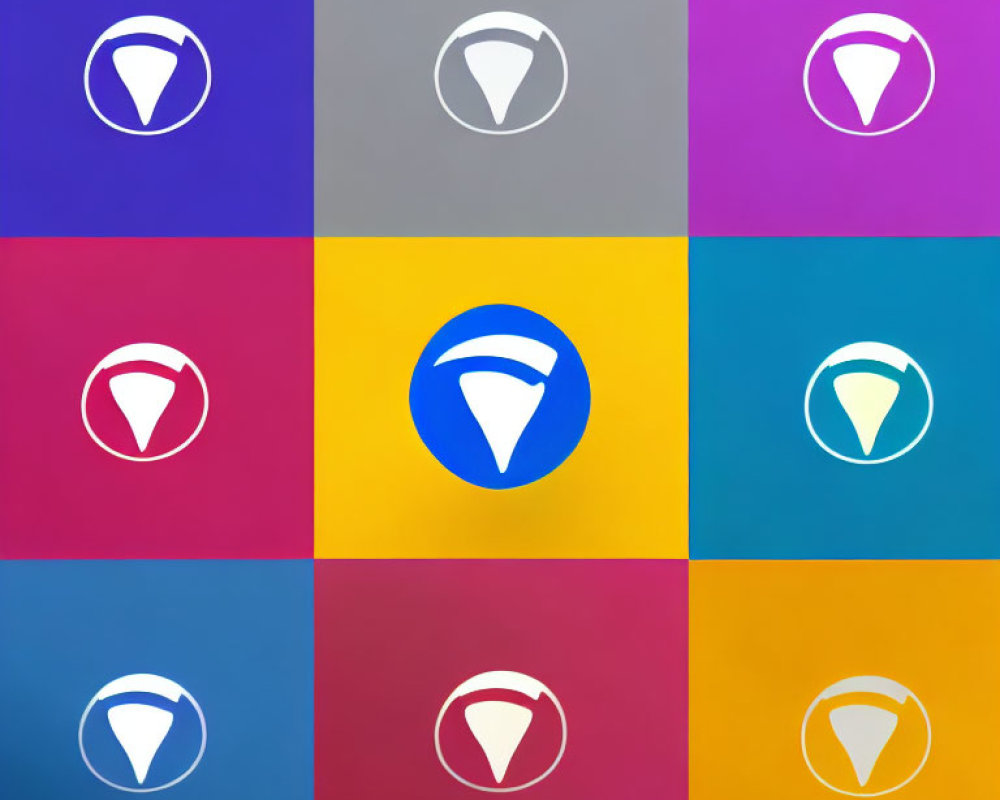 Colorful Nine Squares with Rounded Corners and Parachute Icons