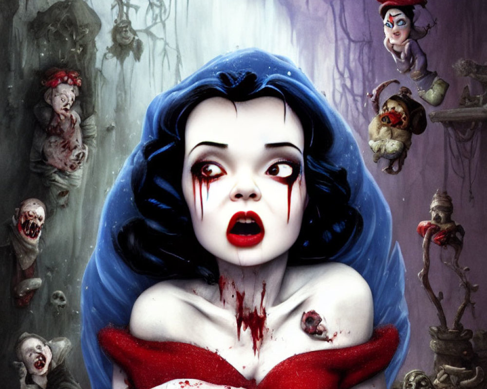 Gothic Snow White with Bloody Theme & Zombie Dwarfs