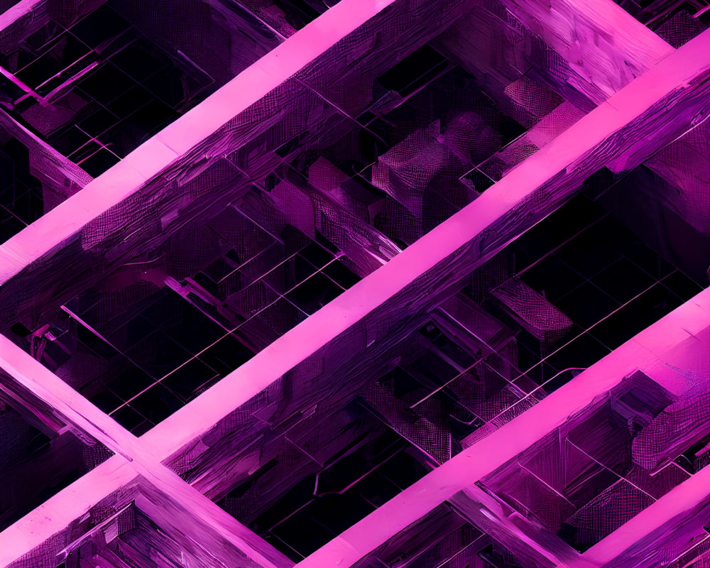 Neon Pink and Violet Geometric Digital Artwork