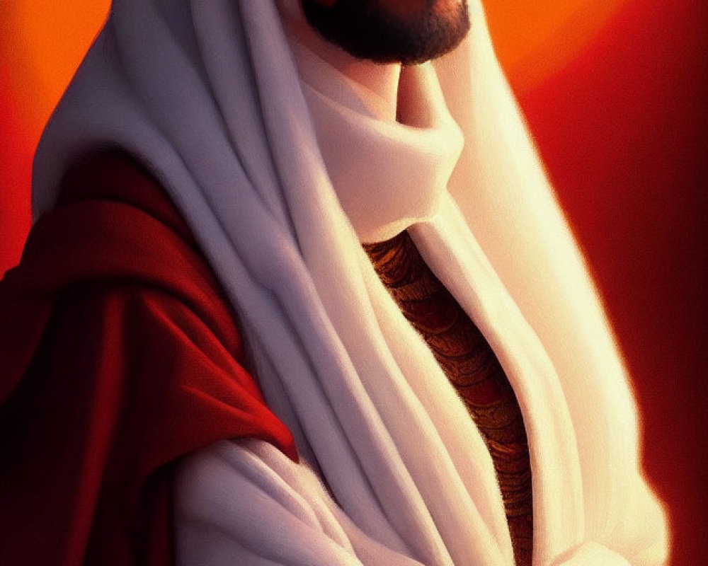 Digital Illustration: Middle Eastern Man in Traditional Attire