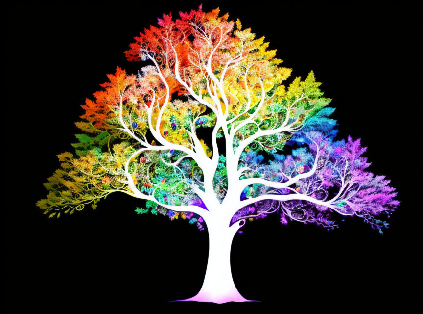 rainbow aesthetic tree