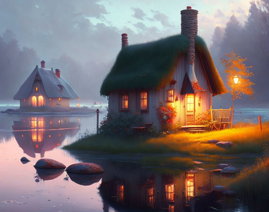 cottage by the lake(water)