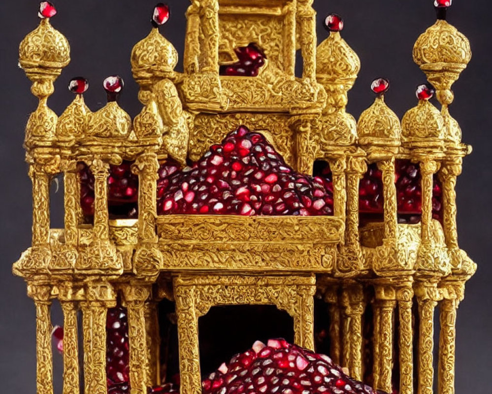 Golden Palace with Pomegranate Seeds and Jewels