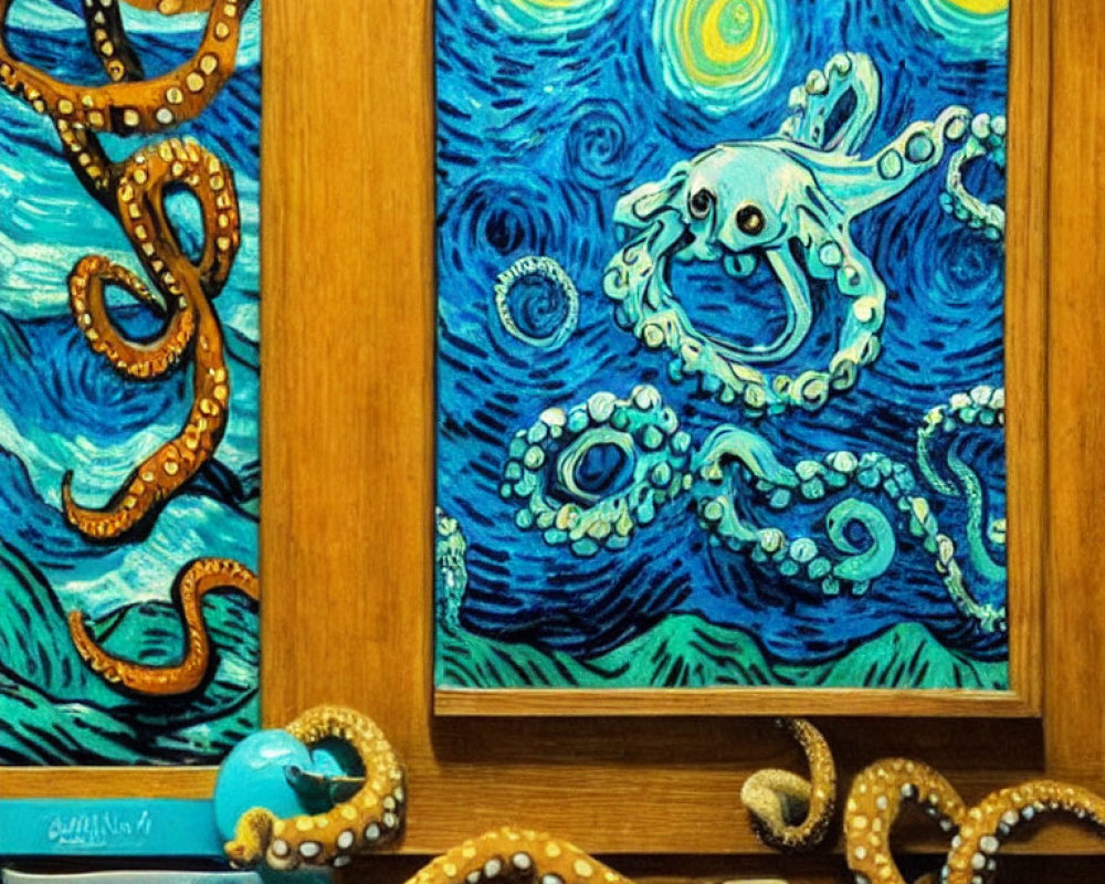 Octopus-Inspired Art Blends Real World & Sculpted Tentacle