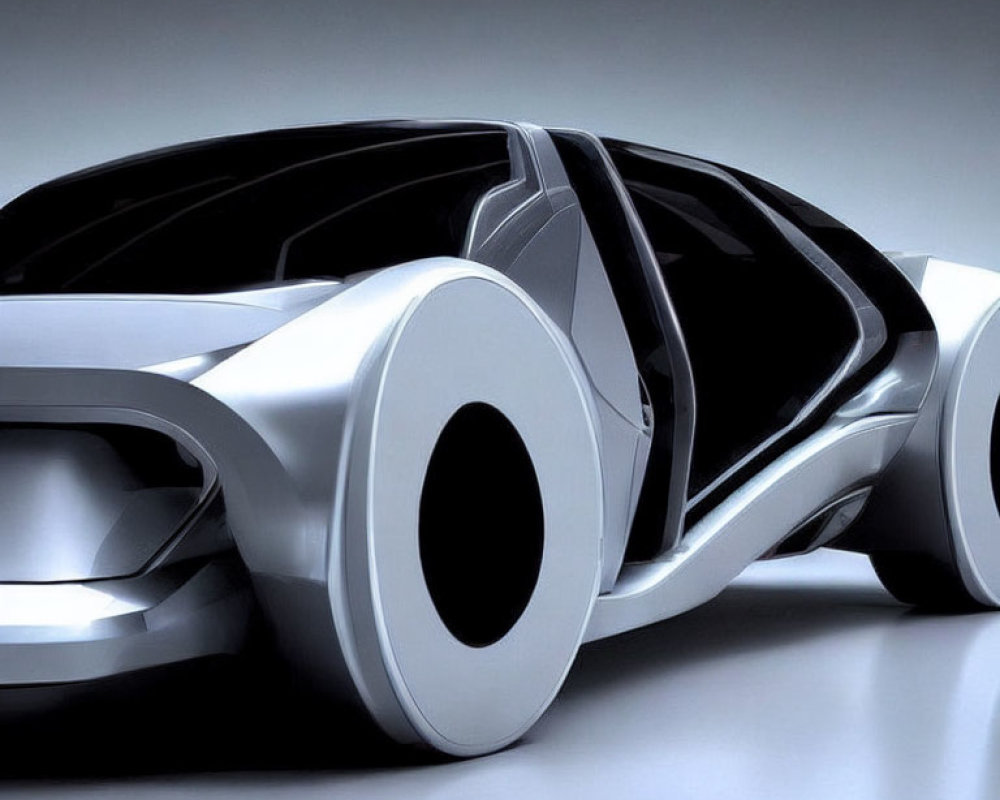 Sleek White Concept Car with Futuristic Design