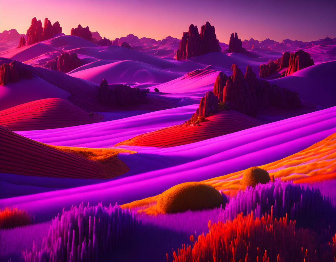 Purple and red landscape.
