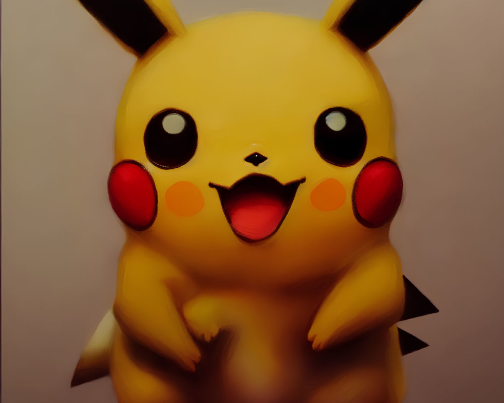 Yellow Electric-Type Pokémon with Large Eyes and Red Cheeks