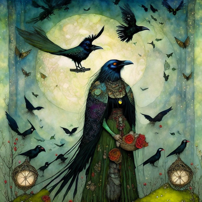 Wise Old Raven Woman