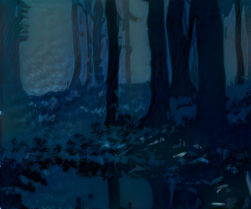 midnight blue forest