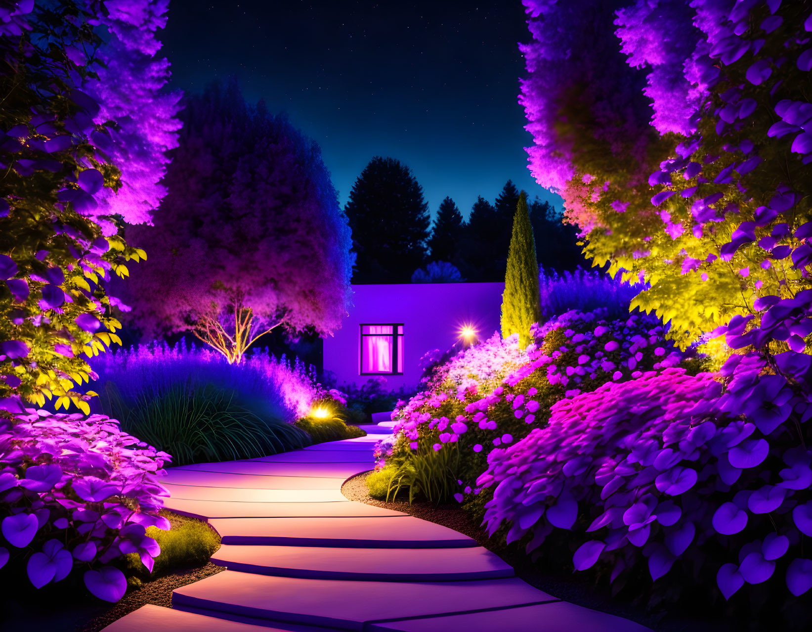 Bright purple garden