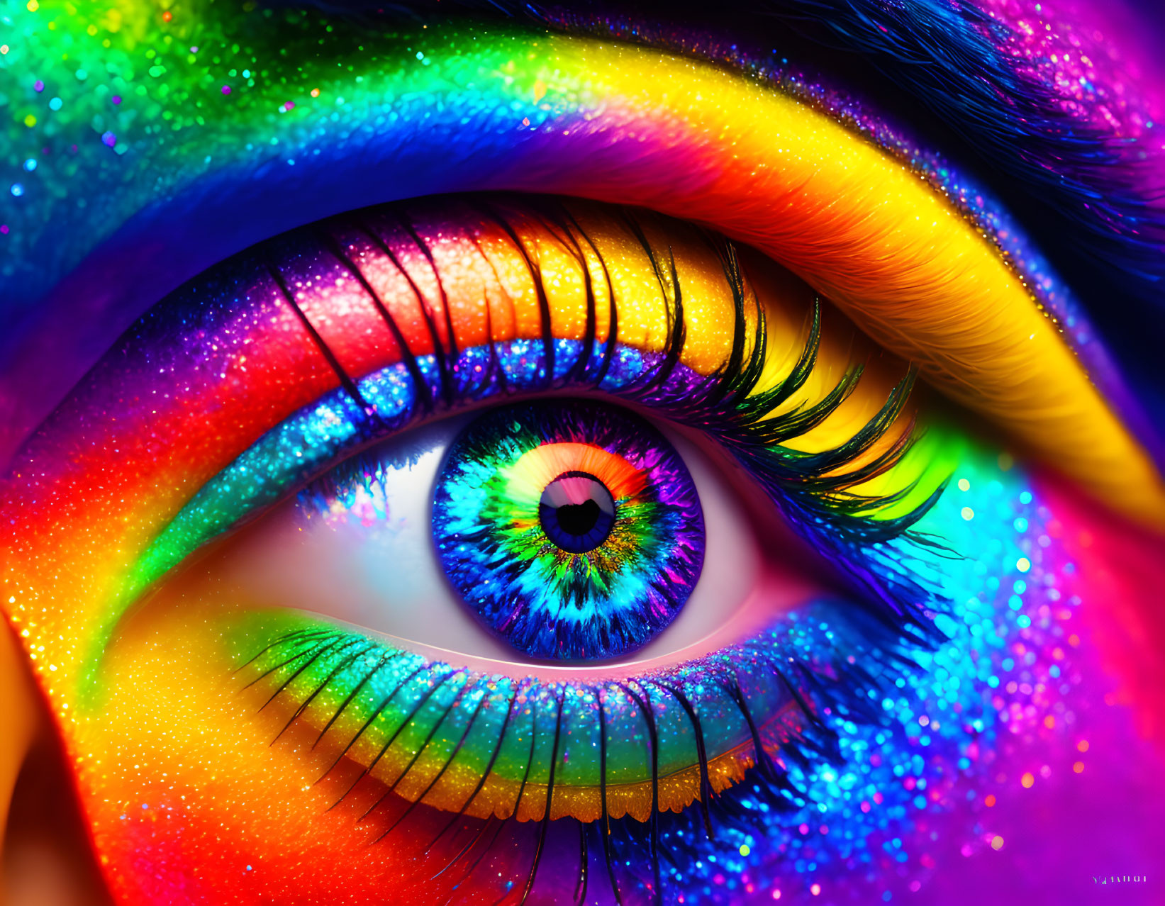 colorful eye of a woman