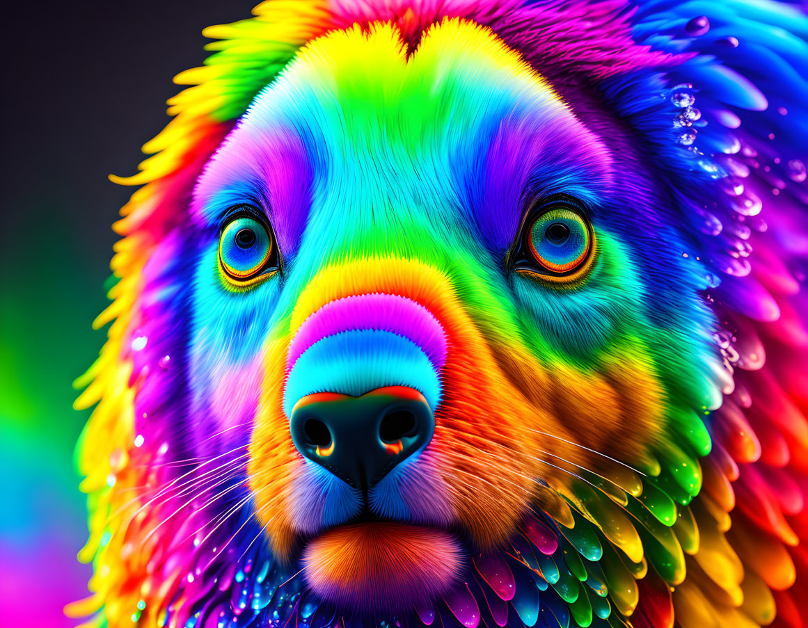 Rainbow animal, happy
