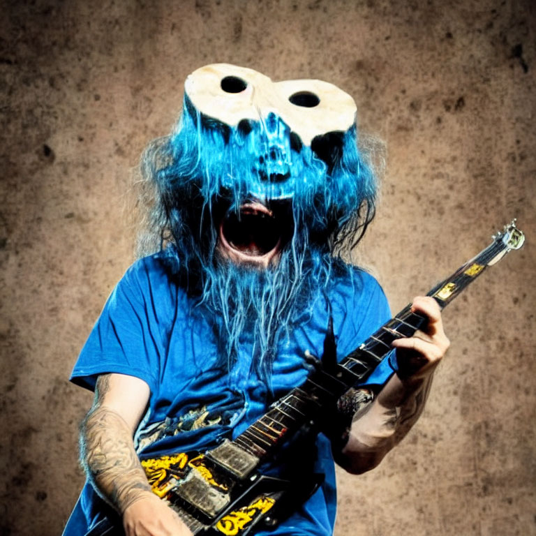 Cookie monster in a death metal band