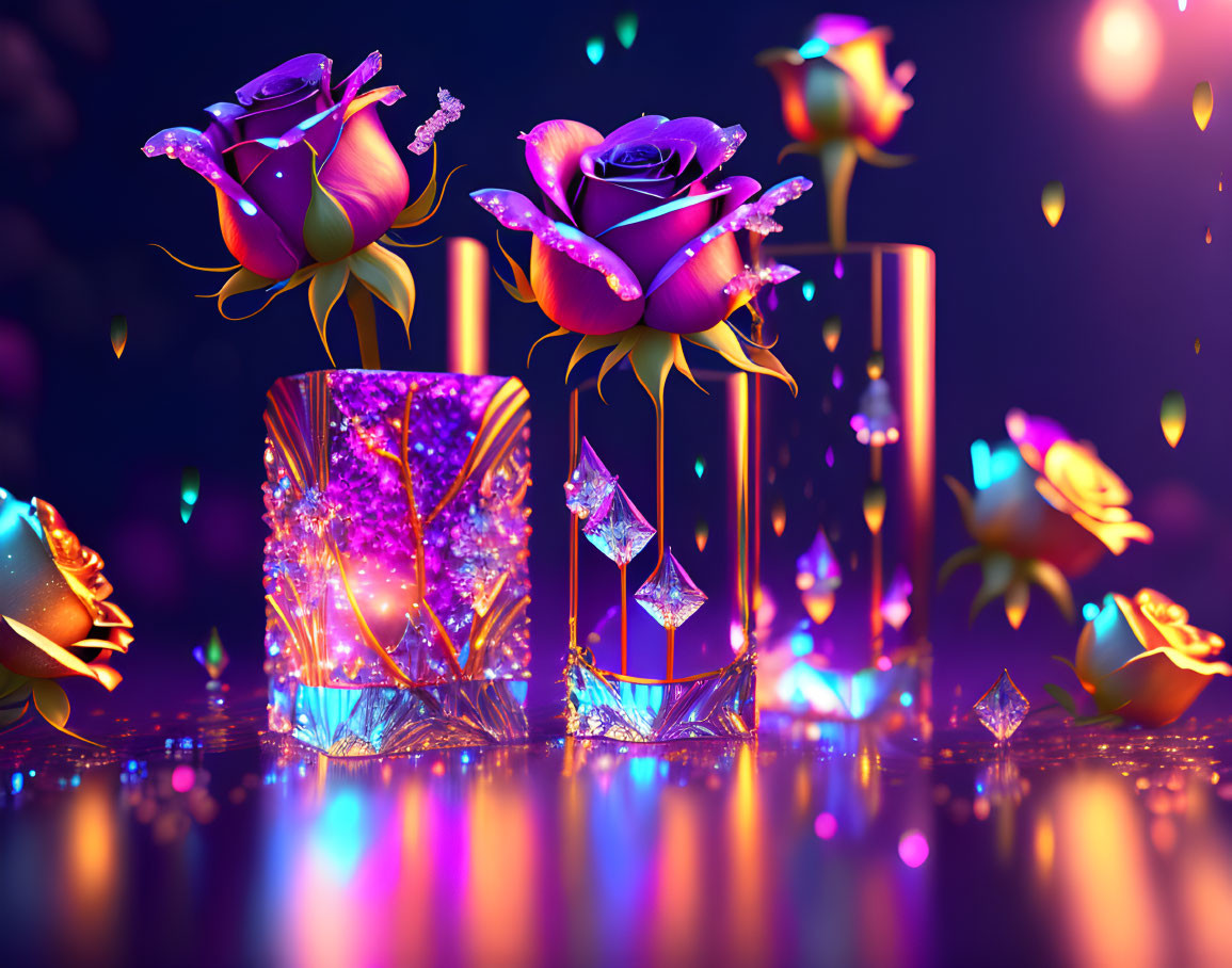 crystal and roses