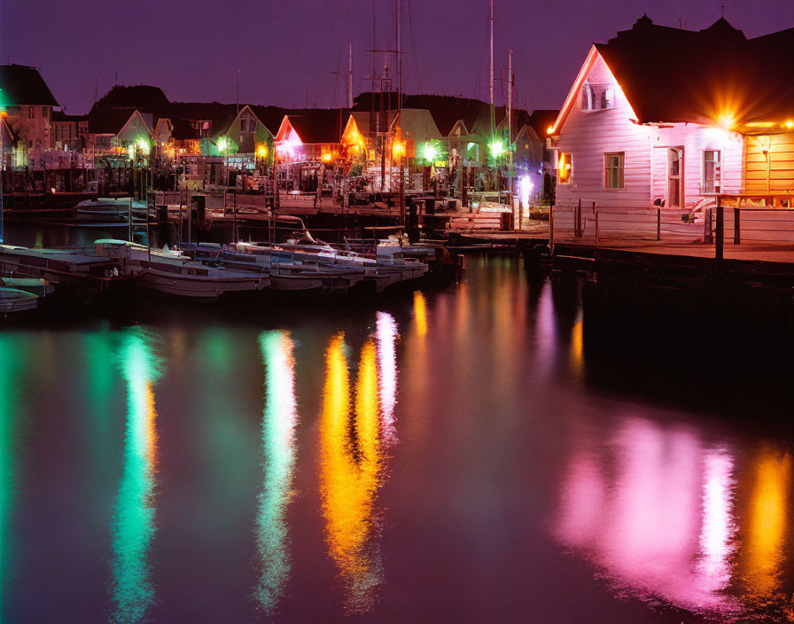 Night time at the old harbour 