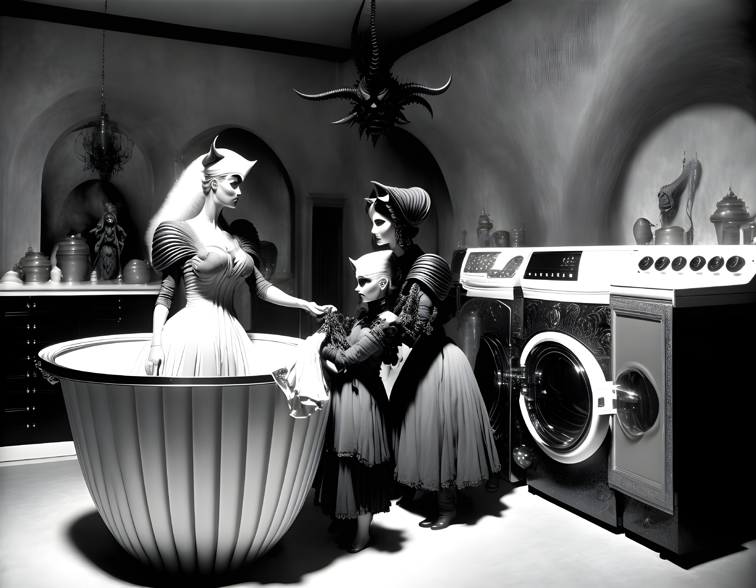 Demon assisting House Wife with the Laundry 2
