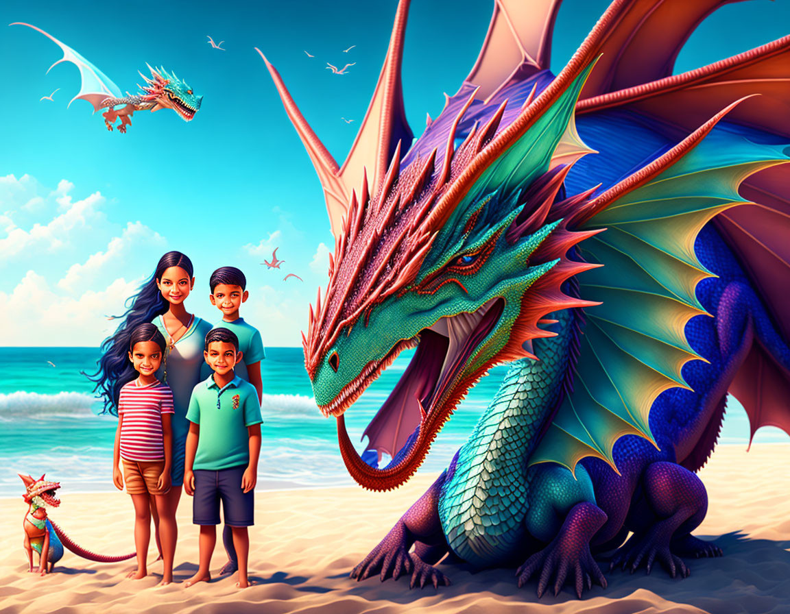 At the Beach With Dragons 