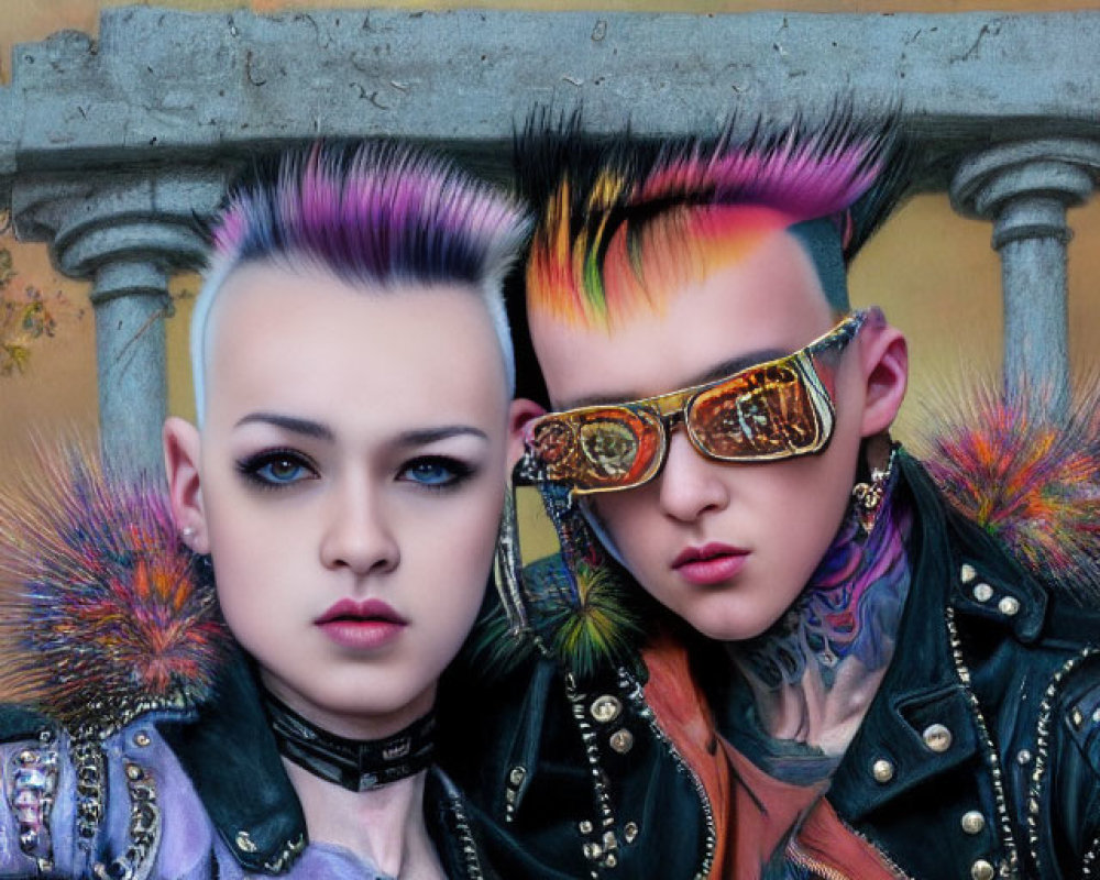 Colorful Hair and Edgy Punk Styles with Tattoos and Piercings