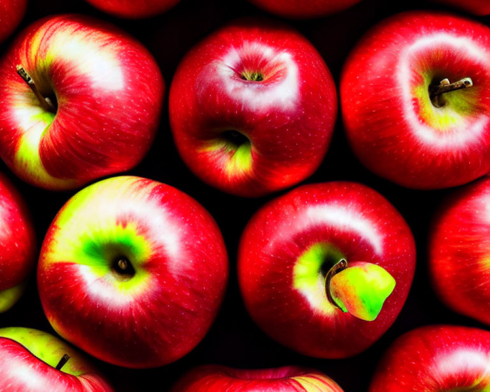 Vibrant Red Apples Collection with Green and Yellow Tones