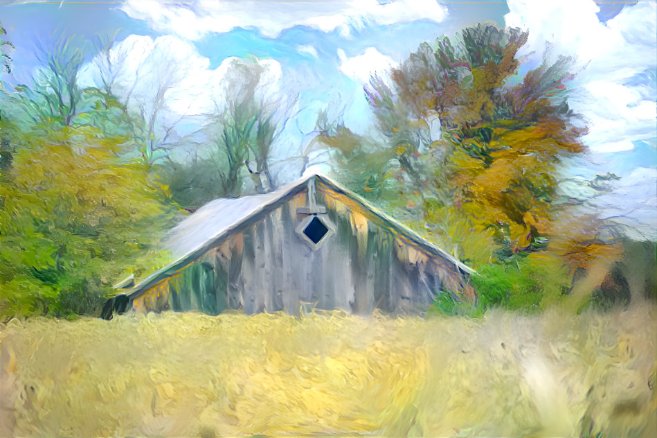 Old Barn with Corn Field