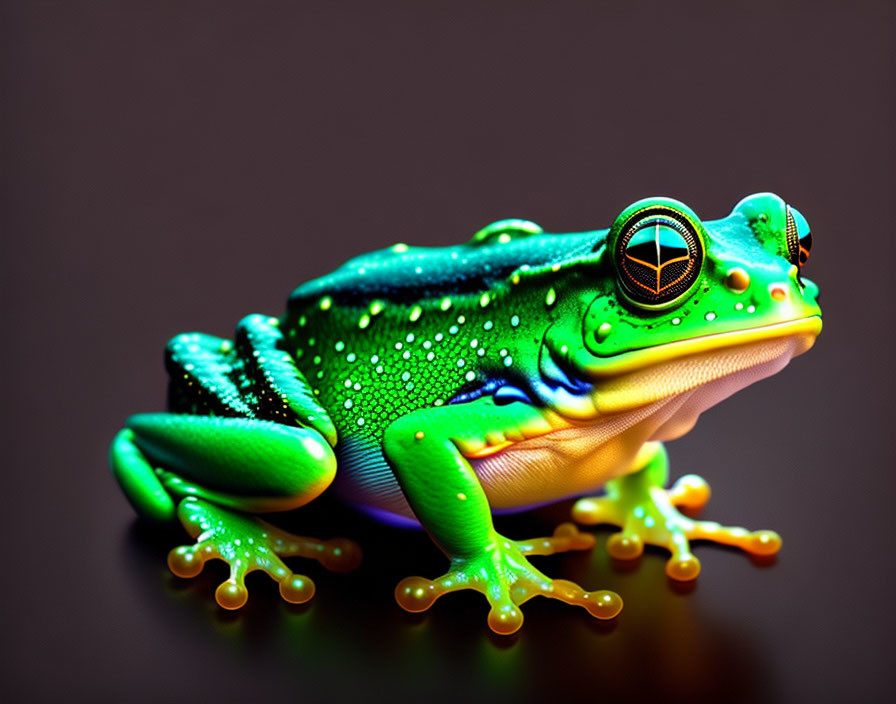 Electric frog black background